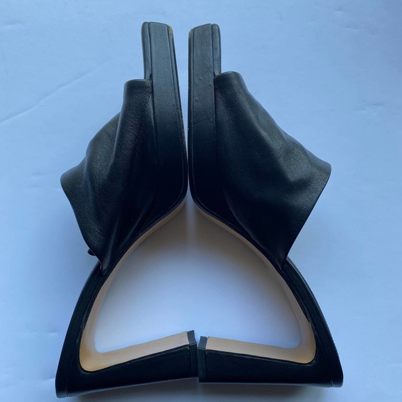 Zara Chunky Black Mule Square Toe Y2K Heels - Picture 8 of 12